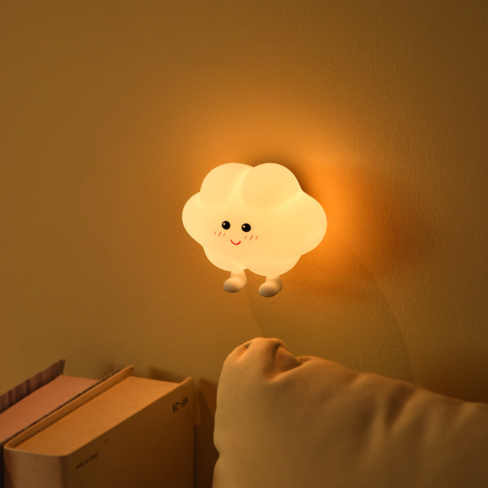 Kawaii Moon, Star & Cloud Night Light — Magnetic Silicone Bedside Lamp