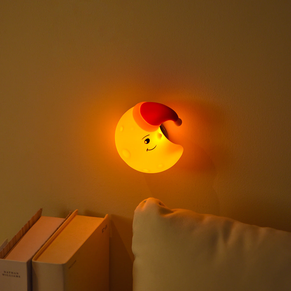Kawaii Moon, Star & Cloud Night Light — Magnetic Silicone Bedside Lamp