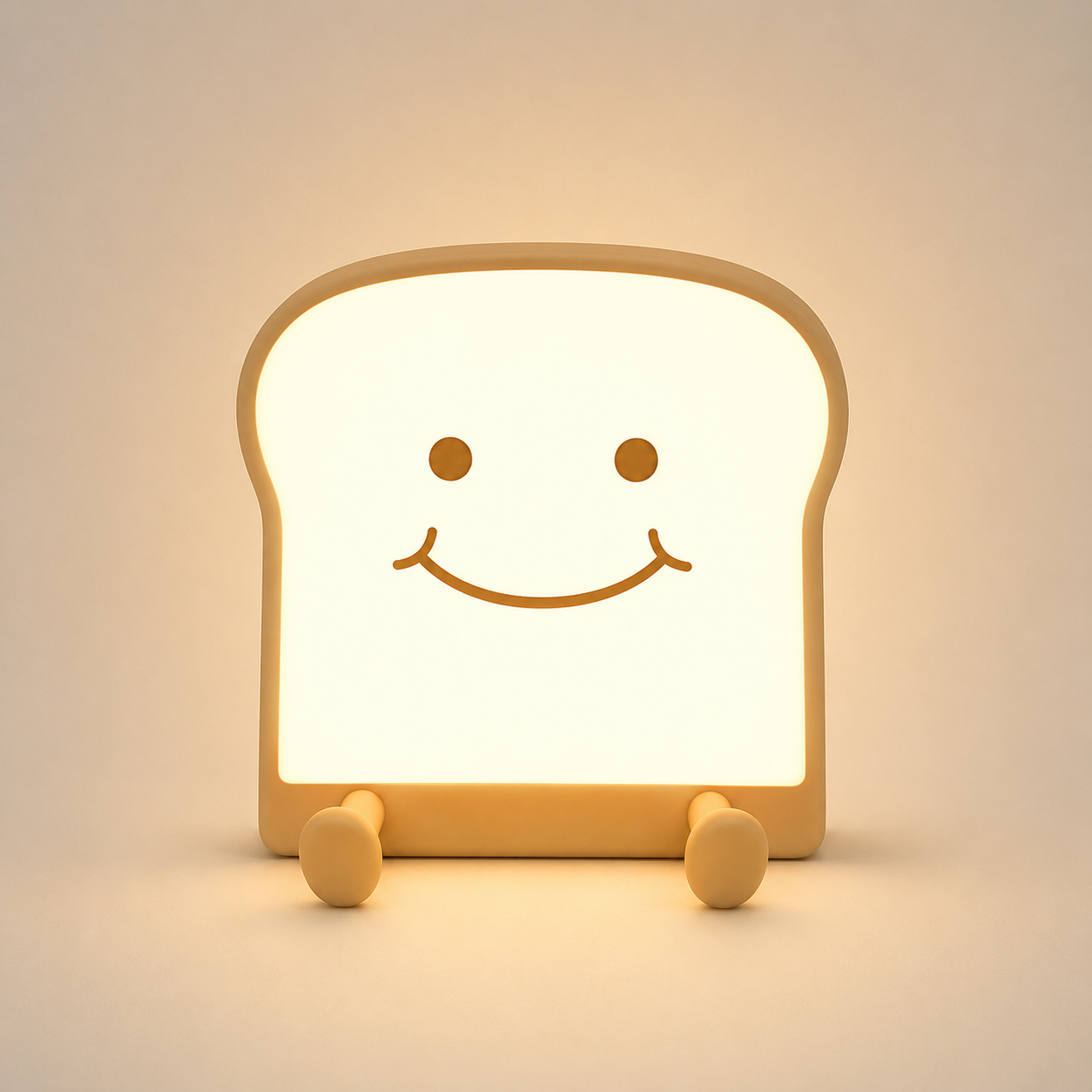 Cute Toast LED Night Light — Silicone Phone Holder Lamp with Dimmable Glow