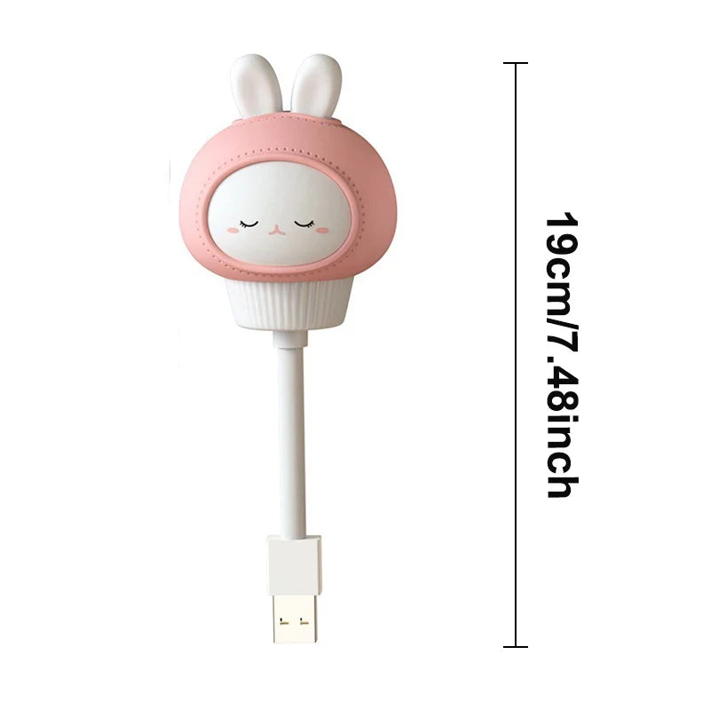 Cute Animal USB Night Light — Bear, Chick & Kitten Bedside Lamp