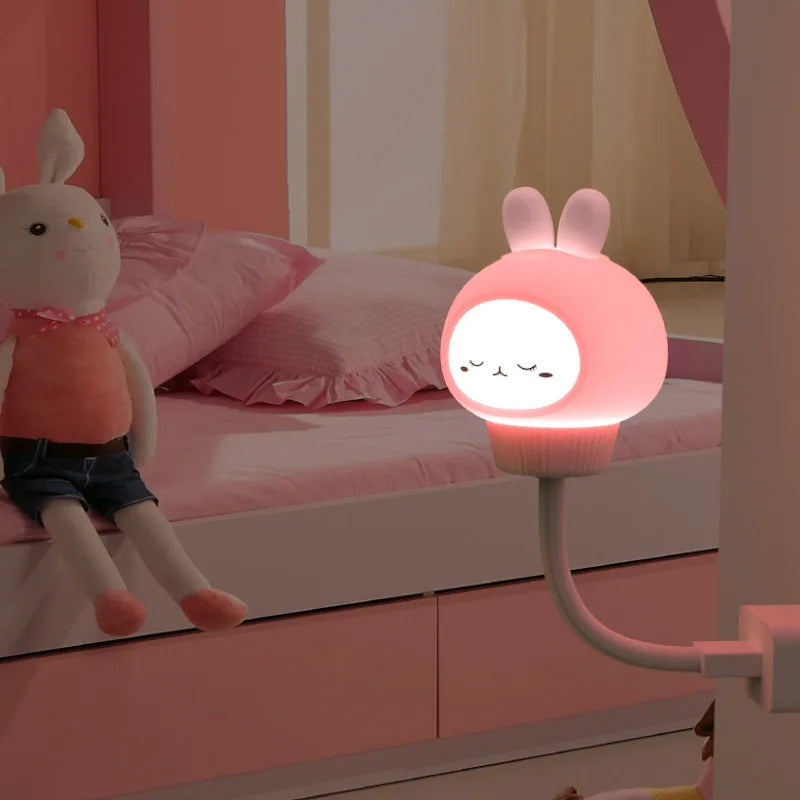 Cute Animal USB Night Light — Bear, Chick & Kitten Bedside Lamp