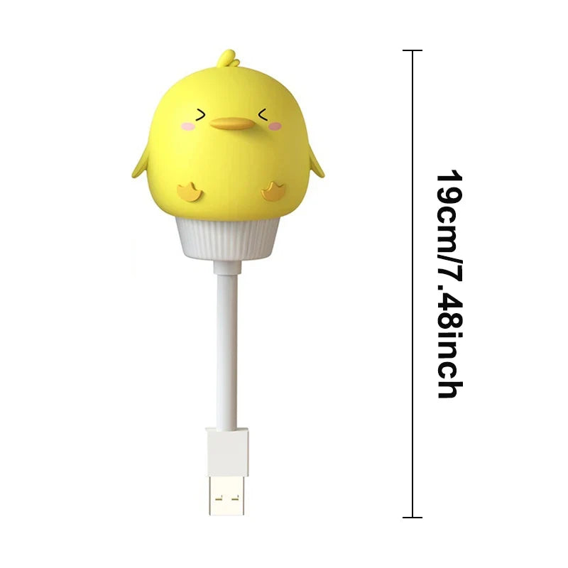 Cute Animal USB Night Light — Bear, Chick & Kitten Bedside Lamp