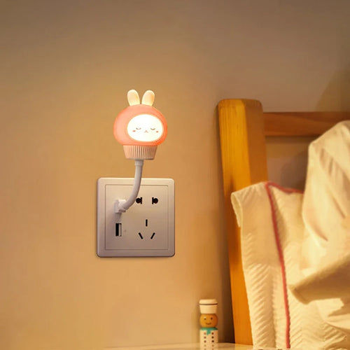 Cute Animal USB Night Light — Bear, Chick & Kitten Bedside Lamp