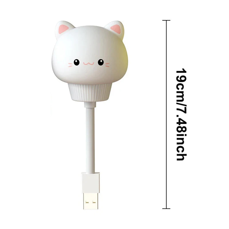 Cute Animal USB Night Light — Bear, Chick & Kitten Bedside Lamp