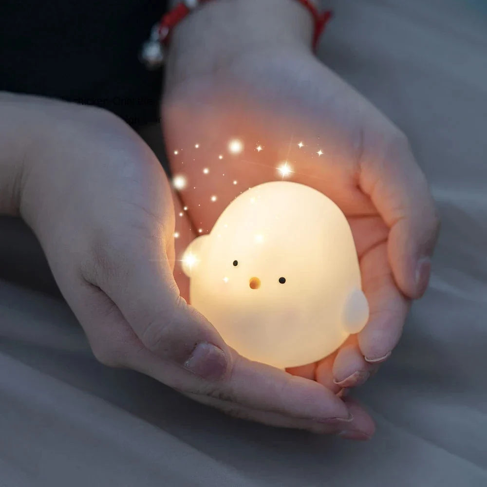 Kawaii Chicken Soft Night Light — Cozy Bedside Lamp for Kids
