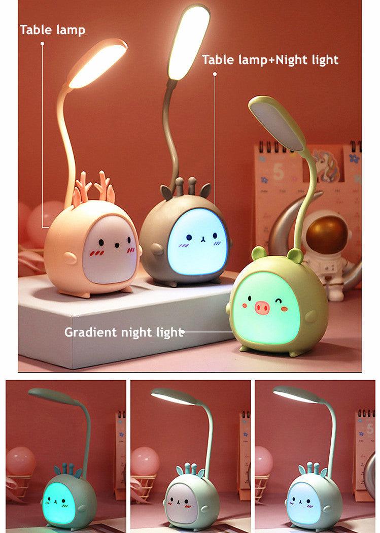 Kawaii Animal Friends LED Desk Lamp — Pig, Rabbit, & Puppy