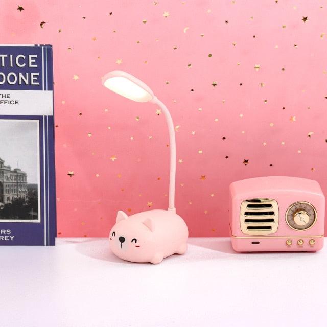 Cute Animal LED Desk Lamp — Pig, Rabbit & Cat Gooseneck Study Light