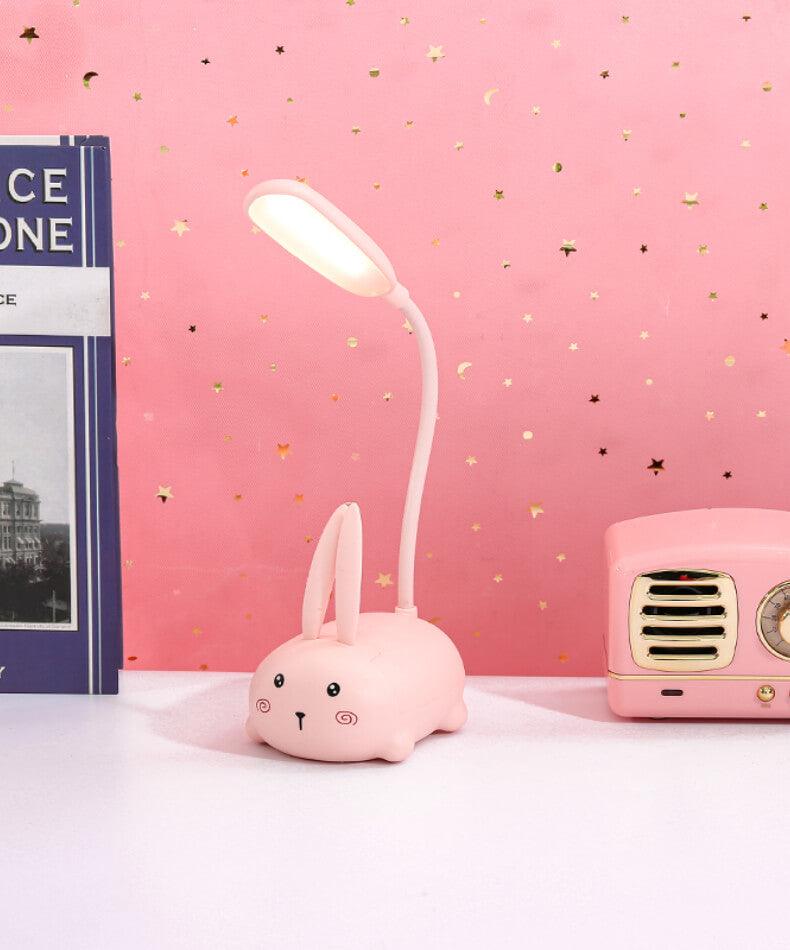 Cute Animal LED Desk Lamp — Pig, Rabbit & Cat Gooseneck Study Light