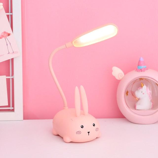 Cute Animal LED Desk Lamp — Pig, Rabbit & Cat Gooseneck Study Light