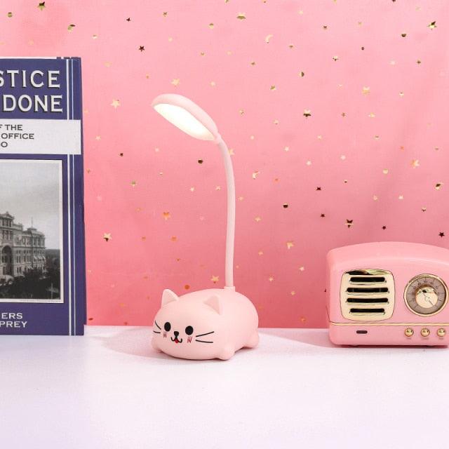 Cute Animal LED Desk Lamp — Pig, Rabbit & Cat Gooseneck Study Light