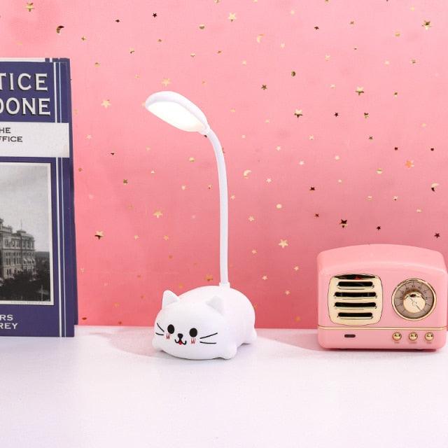 Cute Animal LED Desk Lamp — Pig, Rabbit & Cat Gooseneck Study Light