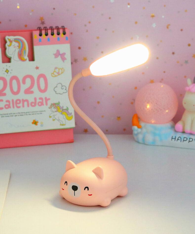 Cute Animal LED Desk Lamp — Pig, Rabbit & Cat Gooseneck Study Light