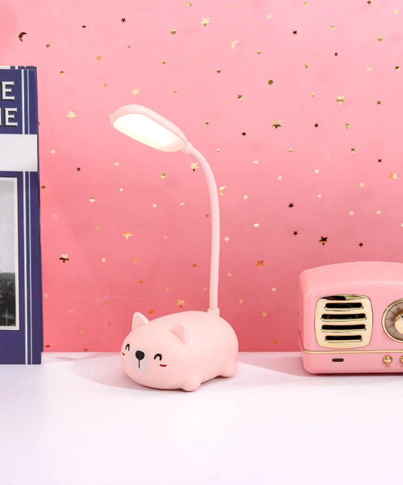 Cute Animal LED Desk Lamp — Pig, Rabbit & Cat Gooseneck Study Light