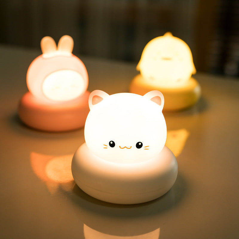 Cute Pet Tap Light — Bunny, Kitten, Duckling & Bear Bedside Night Light