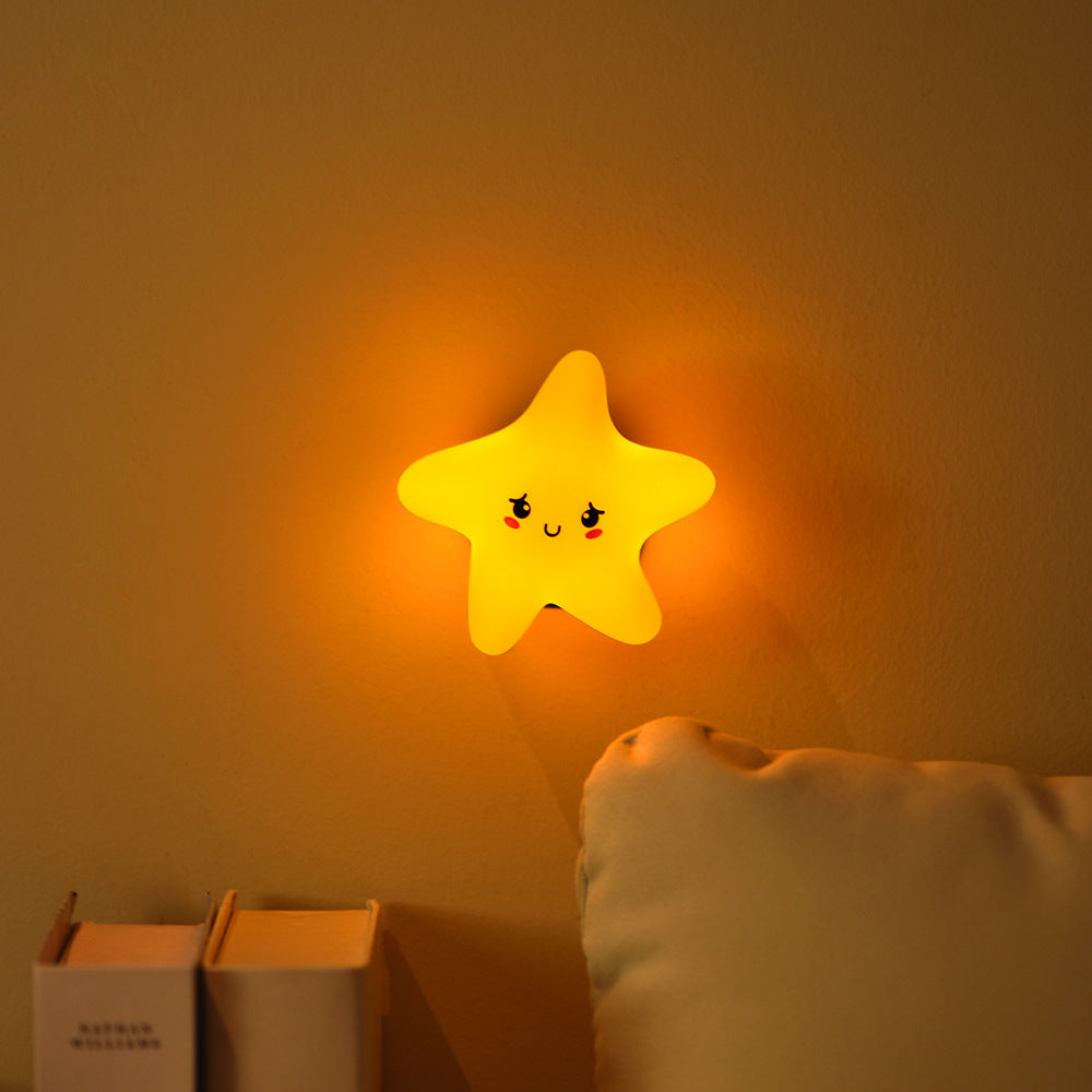 Kawaii Moon, Star & Cloud Night Light — Magnetic Silicone Bedside Lamp